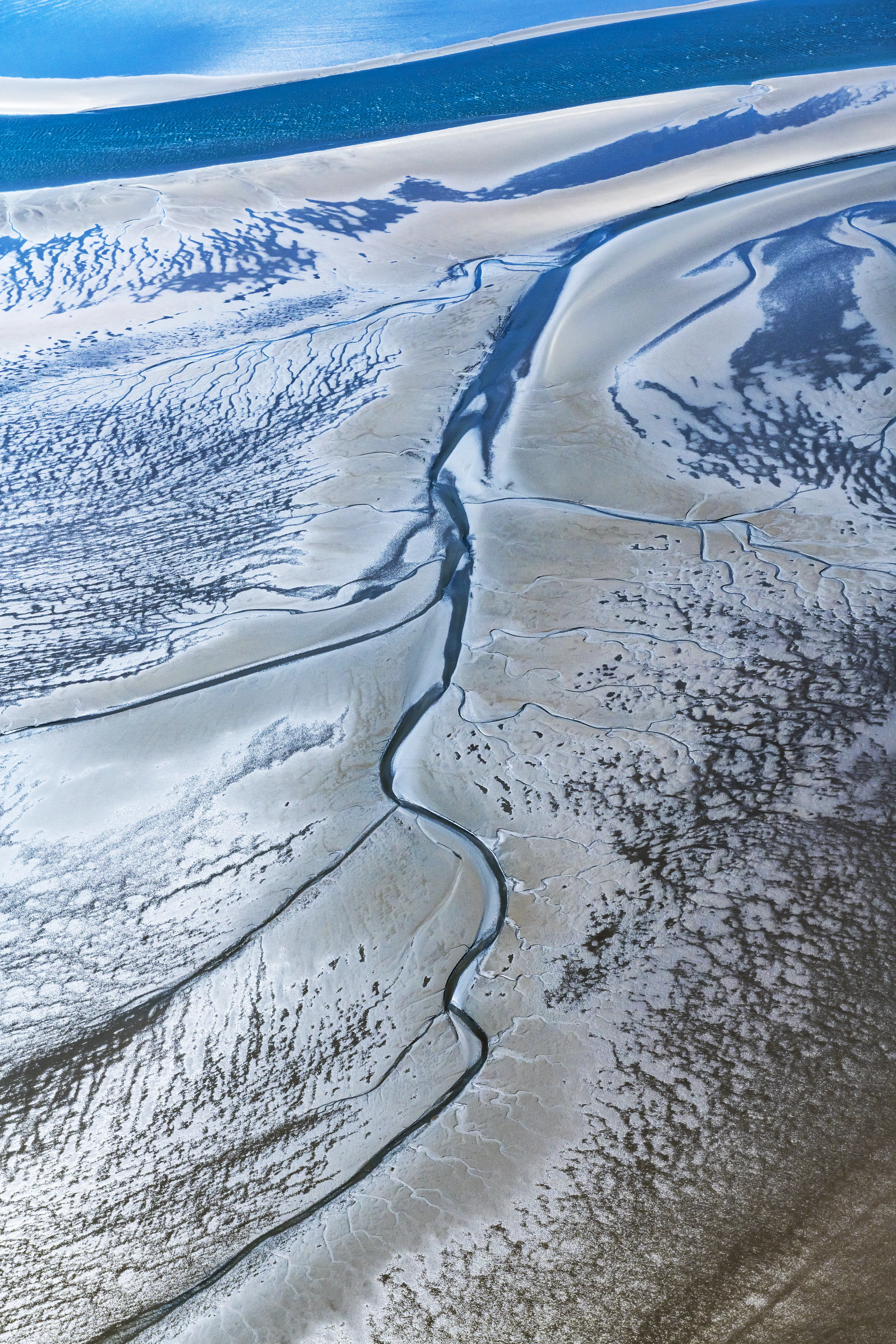 Wattenmeer Von Oben Hochkant