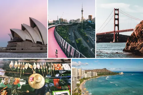 The classic Singapore Sydney Auckland Honolulu Sanfrancisco