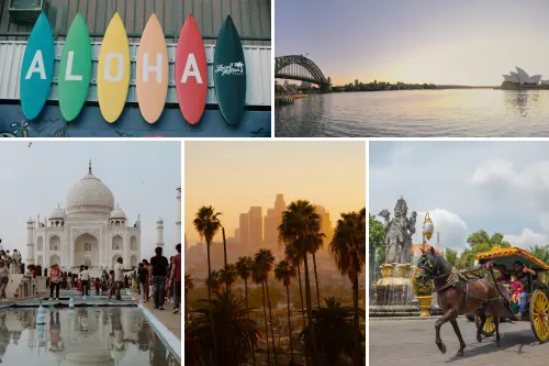 The exotic Delhi Denpasar Sydney Honolulu Losangeles