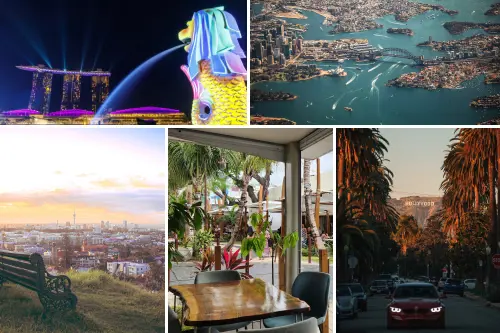 The tropical Singapore Sydney Auckland Papeete Losangeles