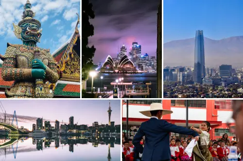 The latino Bangkok Sydney Auckland Santiagddechile Lima